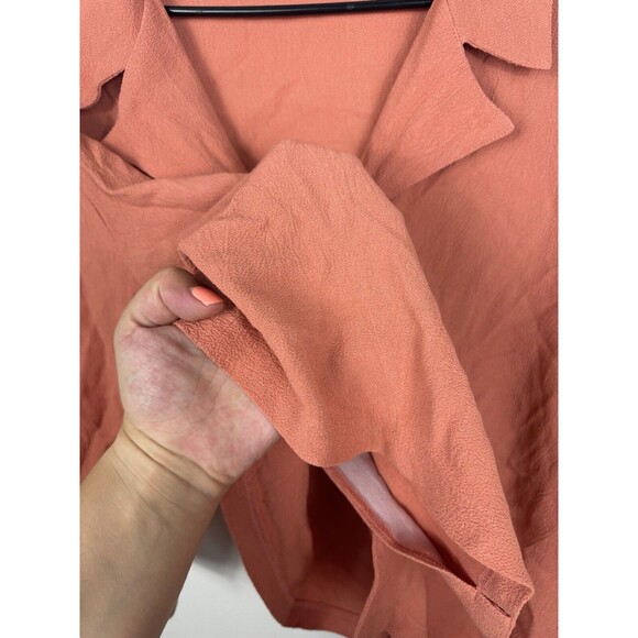 Niche Nilgun Derman Blouse 3/4 Sleeve Button-Up Collar Cropped SZ LG - Picture 6 of 7